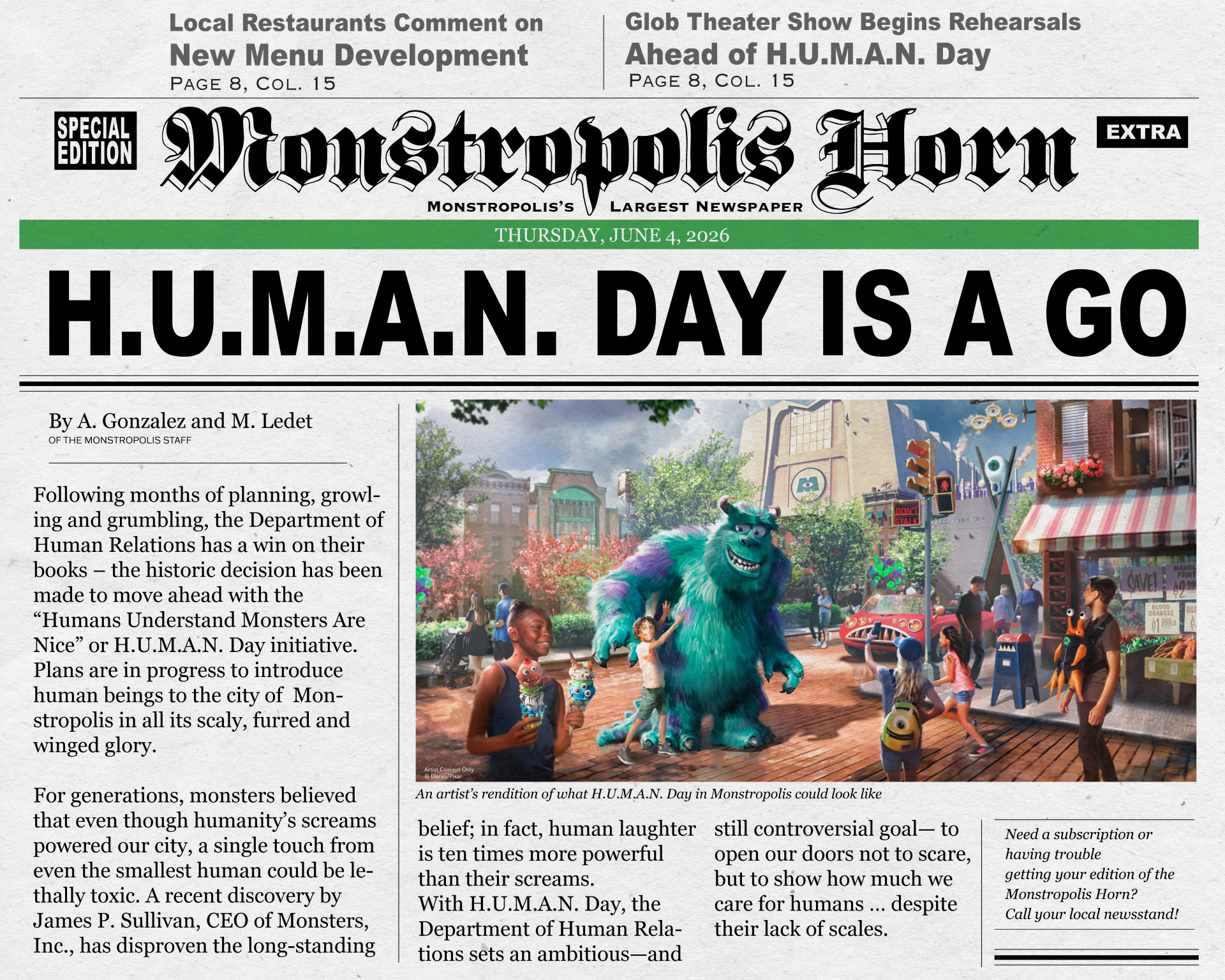 H.U.M.A.N. Day, o evento que recebe os visitantes humanos em Monstropolis, no Hollywood Studios